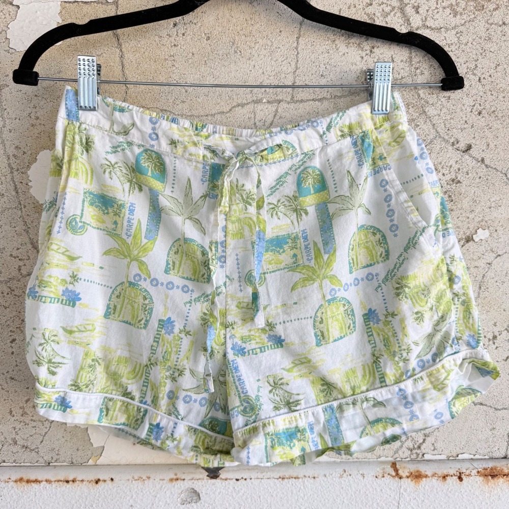 Calypso St Barth Pajama Set Organic Cotton Tropical Print Sleepwear Shorts Small - Picture 4 of 12